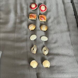 Clip on earrings a set of six